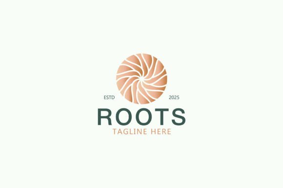 Abstract Roots Logo on Circle Shape - A Versatile Graphic Design Asset