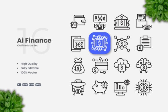 Ai Finance Outline Icons