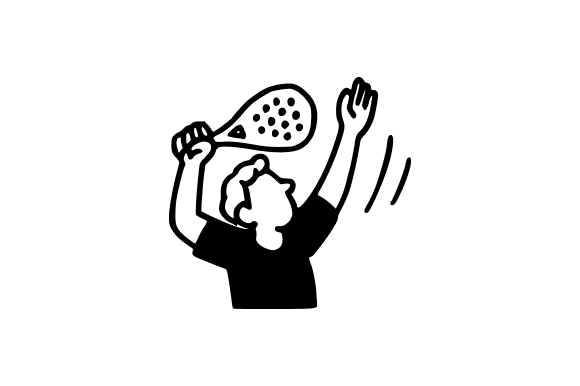 Athletic Padel Player Serving Up Illustration