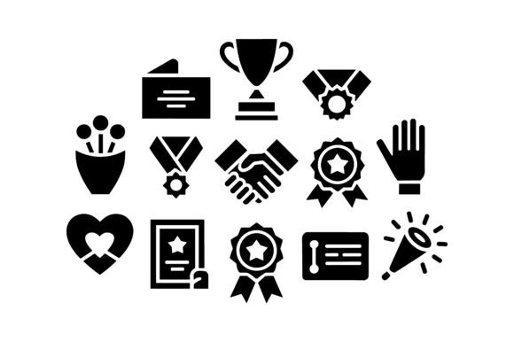 Award Recognition Icon Set EPS - Modern Graphics for Branding