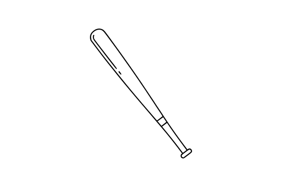 Baseball Bat Line Art Clip Art for Crafts and Design