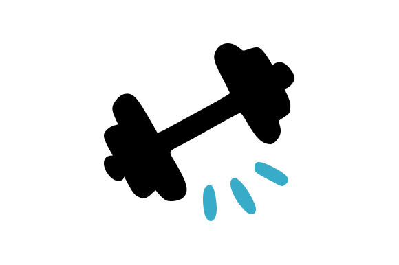 Black and Blue Gym Dumbbell Graphics for Crafting