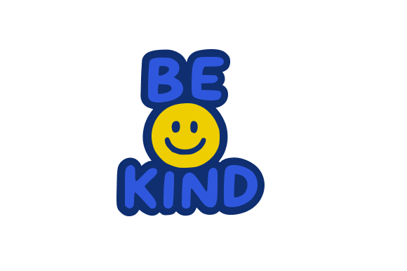 Cheerful Blue Be Kind Illustration for Branding
