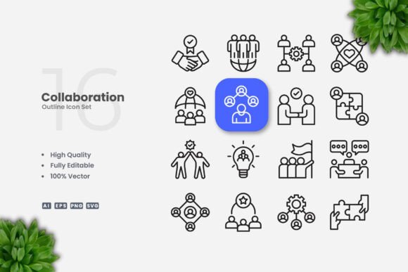 Collaboration Outline Icons Graphics