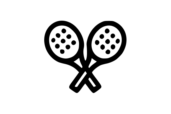 Crossed Padel Rackets Outline Icon for Graphics and Illustrations