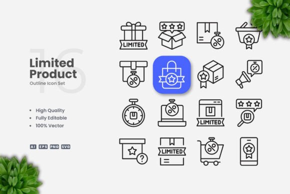 Enhance Your Web Design with Limited Product Outline Icons