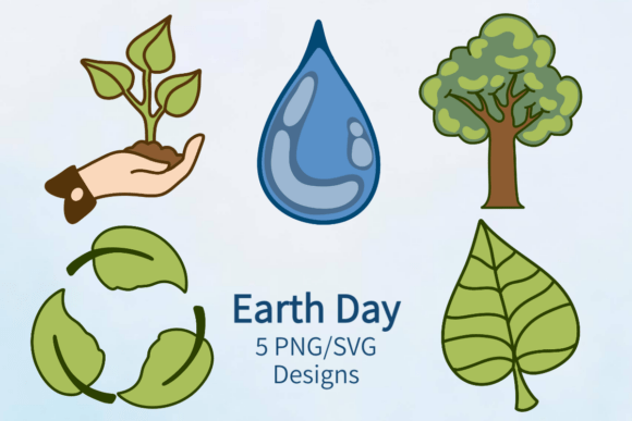 Green Nature Icons: A Graphic Design Asset for Crafts and Content Publishing
