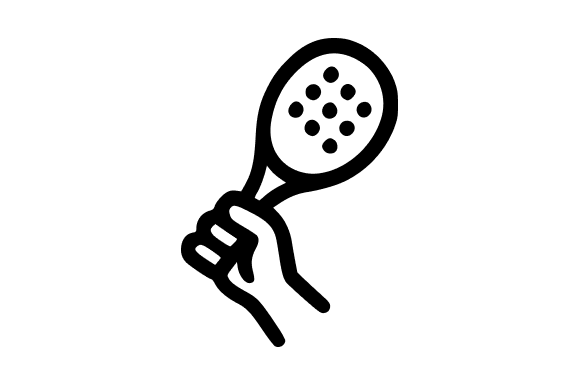 Hand Holding Padel Racket Outline Style: A Versatile Graphic Asset