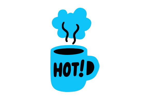 Hot Coffee Mug Steam Doodle Graphics