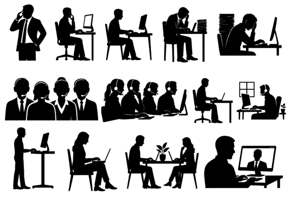 Office Work Environment SVG for Embroidery Projects