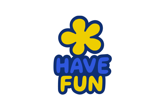 Playful Yellow Have Fun Flower Doodle Graphics
