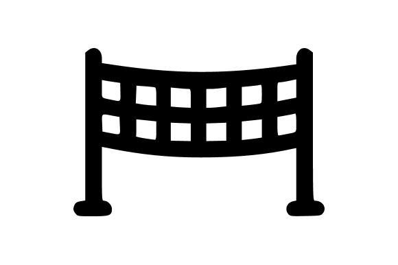 Simple Black Outline Tennis Net - A Versatile Graphic Asset