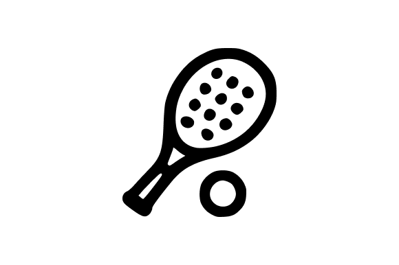 Solo Padel Racket and Ball Outline Graphics