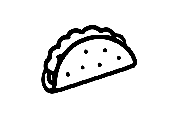 Taco Mexican Food Outline Graphics for Creative Sellers