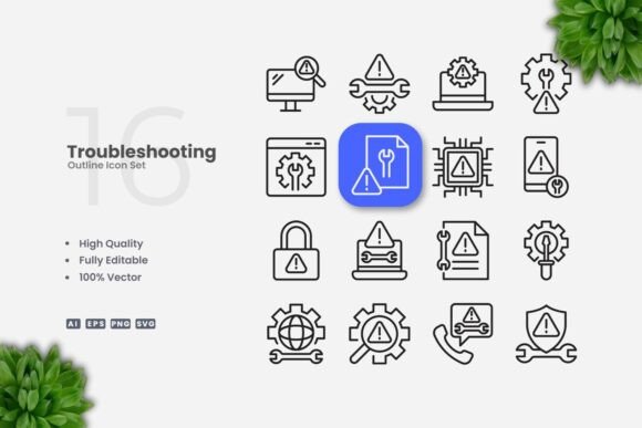 Troubleshooting Outline Icons for Modern Graphic Design